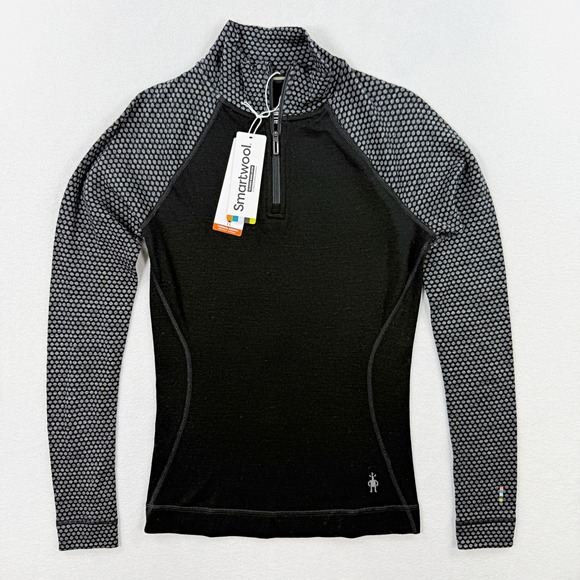 Smartwool Tops - Smartwool Merino 250 Classic 1/4 Zip Baselayer Top Size XS Womens Black Dots NEW
